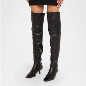 Cult Gaia Silas Cap Toe Leather Over the Knee Boots Size 8